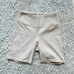 MATE the Label Organic Stretch Biker Short - Bone/Ivory S